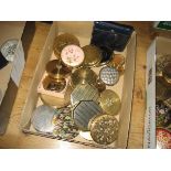 Gilt engine turned powder compacts etc (21)