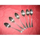 Six silver teaspoons