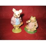 A Beatrix Potter Jeremy Fisher figure together with a Royal Albert Pigling Bland figure (2), the