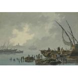 JEAN BAPTISTE PILLEMENT (LYON 1728-1808)
 Les rives du Tage, effet de brume