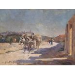 MARIE AIMEE ELIANE LUCAS-ROBIQUET (AVRANCHES 1858-1959)
 Chemin de Provence avec une charrette