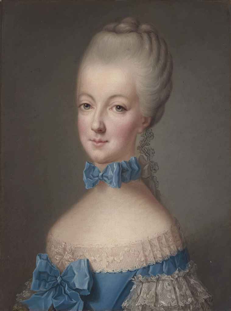ENTOURAGE DE JOSEPH DUCREUX (NANCY 1735-1802 PARIS)
 Portrait de Marie-Antoinette