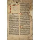 BIBLIA LATINA. [Lyon: Mathias Huss], 1483. In-folio (274 x 186 mm). Caractères gothiques, deux