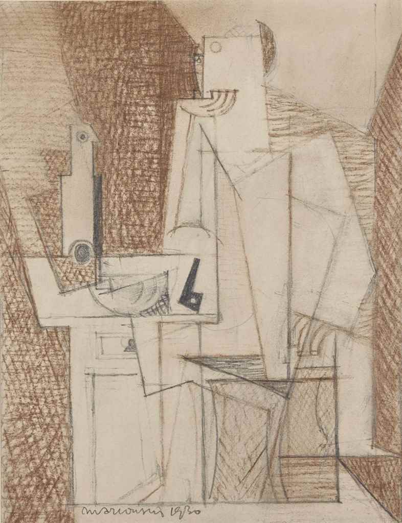 Louis Marcoussis (1883-1941)
Portrait de Georges Hugnet
signé et daté 'marcoussis 1930' (en bas à