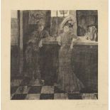 Georges Alfred Bottini (1874-1907)
Couple accoudé au comptoir
lithographie sur simili Japon,