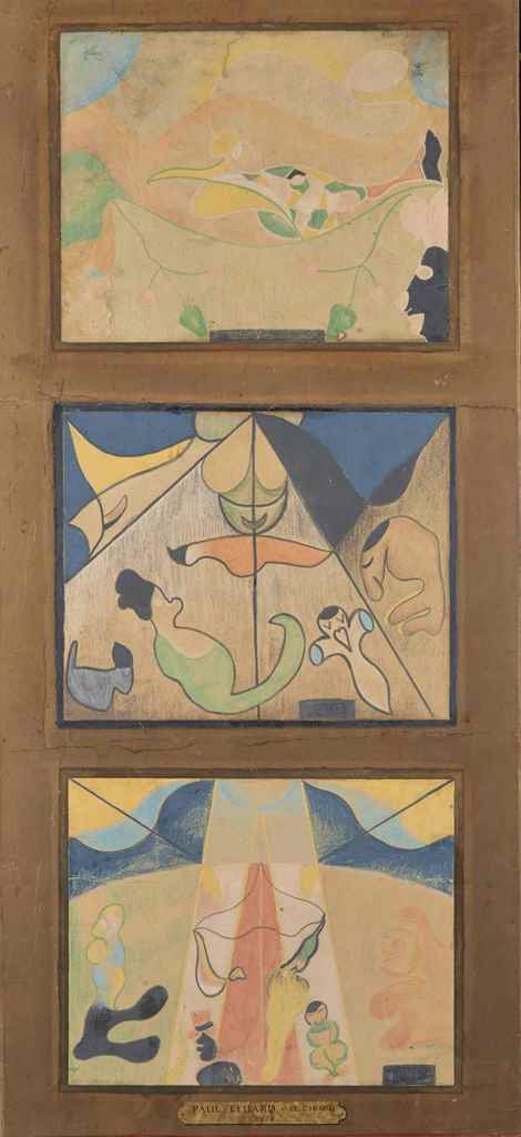 Paul Eluard (1895-1952)
Le cirque (Triptyque)
pastel gras sur papier contrecollé sur papier
75 x