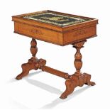 AN ITALIAN BIRD'S-EYE MAPLE, ROSEWOOD MARQUETRY AND SCAGLIOLA TABLE
BY CHALON AND ESTIENNE,