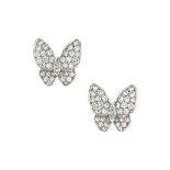 A pair of 18ct white gold and diamond 'Flying Beauties' earrings, by Van Cleef & Arpels
Each