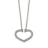 A diamond-set 'C de Cartier' pendant necklace, by Cartier
The pendant of diamond-set open heart