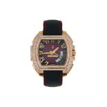 A diamond-set ' Tempo' calendar automatic wristwatch, by The Royal Diamond for Chatila
The black