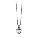 A diamond single stone pendant
The modified heart shaped rose-cut diamond, weighing approximately