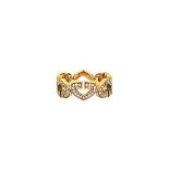 An 18ct gold diamond-set 'C Heart de Cartier' ring, by Cartier
Set as a continuous row of opposing