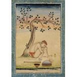 AN ALBUM PAGE: A SLEEPING DERVISH   MUGHAL INDIA, LATE 18TH/EARLY 19TH CENTURY