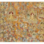 A LARGE PAINTING OF THE GREAT MAHABHARATA WAR   MYSORE, SOUTH INDIA, 19TH CENTURY