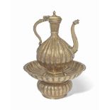 A MUGHAL BRASS EWER AND BASIN   INDIA, 18TH CENTURY