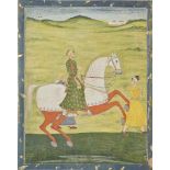 AN EQUESTRIAN PORTRAIT OF A MUGHAL PRINCE   NORTH INDIA, MID 18TH CENTURY