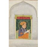 A MUGHAL PRINCE AT A JHAROKHA WINDOW   PROVINCIAL MUGHAL SCHOOL, INDIA, SECOND HALF 18TH CENTURY