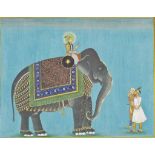 A MUGHAL NOBLE AND HIS ELEPHANT   INDIA, 20TH CENTURY