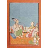 A NOBLE LADY ENTERTAINED   MANKOT OR BILASPUR, NORTH INDIA, EARLY 18TH CENTURY