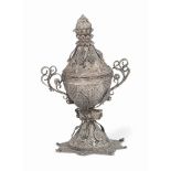 A SILVER FILIGREE CENSER   INDIA OR POSSIBLY OTTOMAN TURKEY, 19TH CENTURY