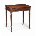 A GEORGE IV MAHOGANY CHAMBER WRITING TABLE
BY GILLOWS, CIRCA 1825, THE CRAFTSMAN JAMES MOON
With