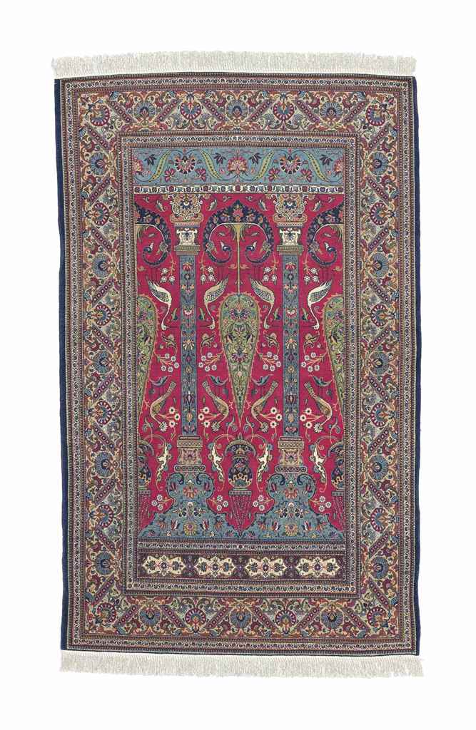 A pair of very fine Kashan prayer rugs
each, approx: 7ft. x 4ft.4in.(213cm. x 132cm.)