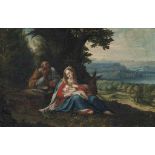 Antwerp School, 17th Century
The Rest on the Flight into Egypt
oil on canvas
8¾ x 13 7/8 in. (22.2 x