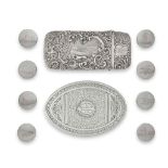 TWELVE GEORGE III SILVER BUTTONS ENGRAVED WITH HUNTING SCENES
FOUR MARK OF WILLIAM SEAMAN, THE