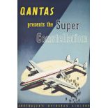 Anonymous
QANTAS PRESENTS THE SUPER CONSTELLATION
lithograph in colours, c.1947, condition A; backed