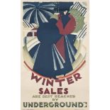 Edward McKnight Kauffer (1890-1954)
WINTER SALES
lithograph in colours, 1924, printed by Johnson,