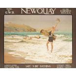 W. Burbidge
NEWQUAY, SAFE SURF BATHING
lithograph in colours, printed by S.C. Allen & Co. Ltd.,