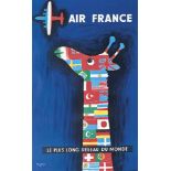 Raymond Savignac (1907-2002)
AIR FRANCE
lithograph in colours, 1956, printed by Gaillard, Paris,