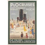 Ellis L. Silas (1885-1972)
P & O CRUISES, S.S. RANCHI
lithograph in colours, printed by Philip Reid,