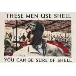 Richard Guyatt (1914-2007)
THESE MEN USE SHELL, RACING MOTORISTS
lithograph in colours, 1939,