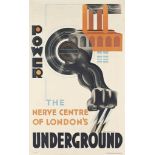 Edward McKnight Kauffer (1890-1954)
POWER, THE NERVE CENTRE OF LONDON'S UNDERGROUND
lithograph in