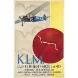 Emmanuel Gaillard
K.L.M., LUFTLINIEN - HOLLAND
lithograph in colours, c.1931, printed by L. van Leer