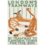 Mary I. Wright
BY TRAMWAY TO CAMDEN TOWN FOR THE ZOO
lithograph in colours, 1924, printed by W. &