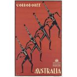 Gert Sellheim (1901-1970)
CORROBOREE, AUSTRALIA
lithograph in colours, 1934, printed by F.W. Niven