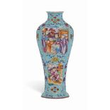 A CHINESE FAMILLE ROSE 'MANDARIN' PATTERN VASE
QIANLONG PERIOD (1736-1795)
The vase decorated with