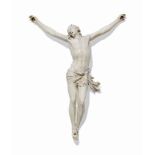 AN ITALO-FLEMISH IVORY CRUCIFIX FIGURE
LATE 18TH CENTURY
11 ¼ in (28.5 cm.) to top of head