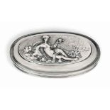 A DUTCH SILVER TOBACCO BOX
MARK OF CORNELIS VAN DER HOEFF, AMSTERDAM, CIRCA 1735/1740
Oval, the