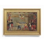 French naive school, 19th Century
Officers fencing
oil on canvas
16 ½ x 26 in. (42 x 66 cm.)