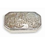 A RARE DUTCH SILVER AND MOTHER-OF-PEARL TOBACCO BOX
MARK OF STEPHANUS DE VOS, BREDA, 1775, ALSO