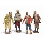 FOUR NEAPOLITAN TERRACOTTA CRECHE FIGURES
EARLY 19TH CENTURY
All with glass eyes and cotton, wool