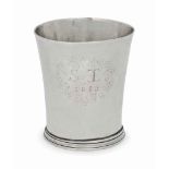 A CHARLES II SILVER BEAKER
MARK OF EG BETWEEN MULLETS IN QUATREFOIL PUNCH, (REVISED JACKSON'S P.