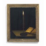 German naive school, 19th century
A flickering candle and a Bible on a table
oil on canvas
23 x 18 ½