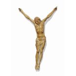 A LARGE GERMAN IVORY CRUCIFIX FIGURE
17TH CENTURY
16 ¼ in. (41.2 cm.) high to tip of hands