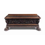 A LARGE ITALIAN WALNUT AND PARCEL-GILT CASSONE
LATE 16TH / EARLY 17TH CENTURY AND LATER
With