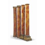 A GROUP OF FOUR ITALIAN POLYCHROME-PAINTED WOOD COLUMNS
19TH CENTURY
Painted to simulate marble,