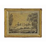 A SILK-WORK PICTURE OF MOUNT VERNON, HOME OF GEORGE WASHINGTON
NORTH AMERICAN, CIRCA 1800
In a